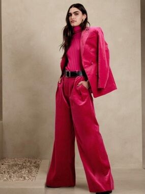 Banana Republic Veluro Relaxed Velvet Wide Leg Pant